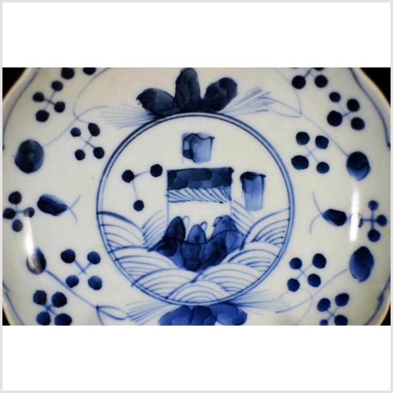Antique Chinese Hand Painted Porcelain Plate – Garden Pavilion with Floral Border-2. Asian & Chinese Furniture, Art, Antiques, Vintage Home Décor for sale at FEA Home