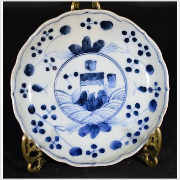 Antique Chinese Hand Painted Porcelain Plate – Garden Pavilion with Floral Border-1. Asian & Chinese Furniture, Art, Antiques, Vintage Home Décor for sale at FEA Home