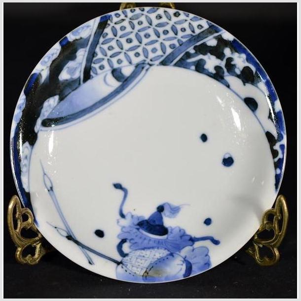 Antique Chinese Hand Painted Porcelain Plate – Oxen Under Lattice Border-1. Asian & Chinese Furniture, Art, Antiques, Vintage Home Décor for sale at FEA Home