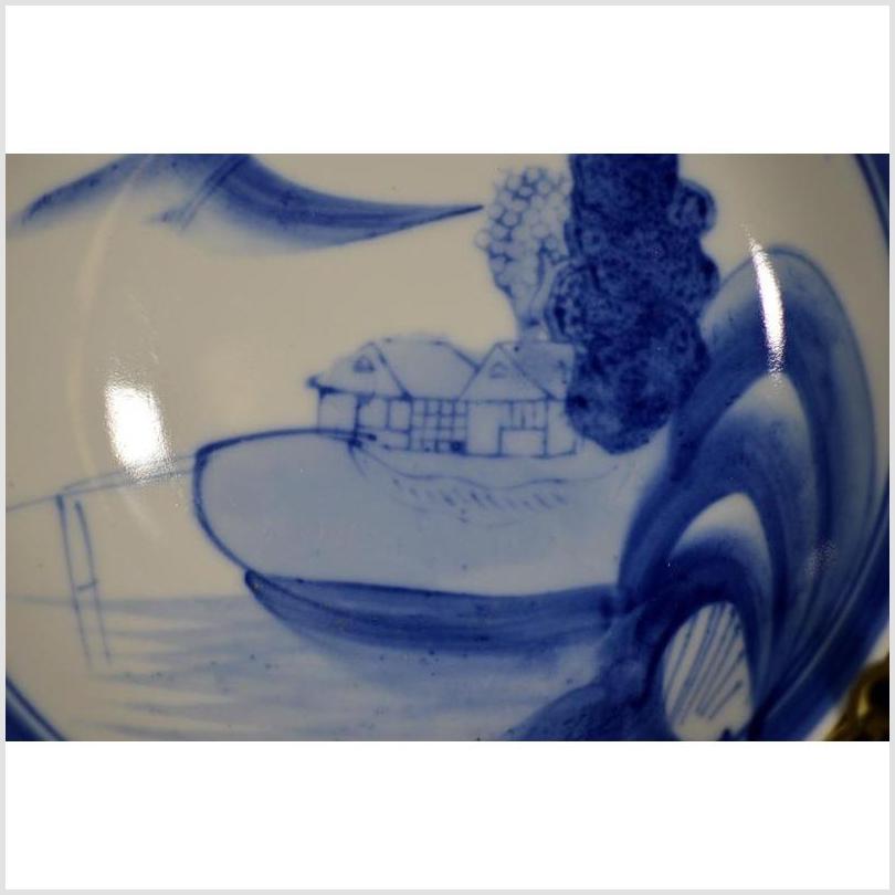 Antique Chinese Hand Painted Porcelain Plate – Seated Scholar by River-2. Asian & Chinese Furniture, Art, Antiques, Vintage Home Décor for sale at FEA Home
