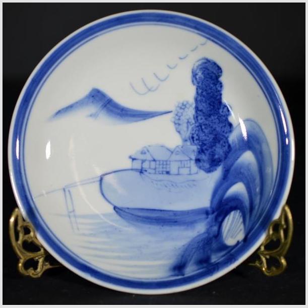 Antique Chinese Hand Painted Porcelain Plate – Seated Scholar by River-1. Asian & Chinese Furniture, Art, Antiques, Vintage Home Décor for sale at FEA Home