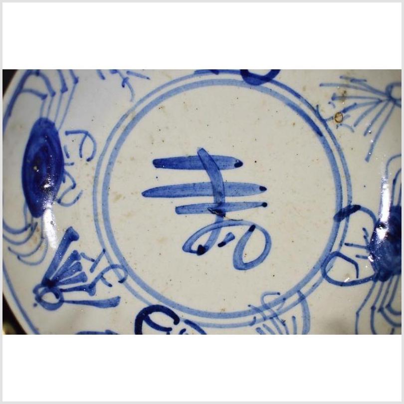 Antique Chinese Hand Painted Porcelain Plate – Longevity Script, Crab and Reed Motif-2. Asian & Chinese Furniture, Art, Antiques, Vintage Home Décor for sale at FEA Home