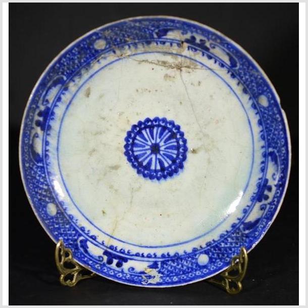 Antique Radial Medallion Plate – Inner Sunburst, Loop Border-1. Asian & Chinese Furniture, Art, Antiques, Vintage Home Décor for sale at FEA Home