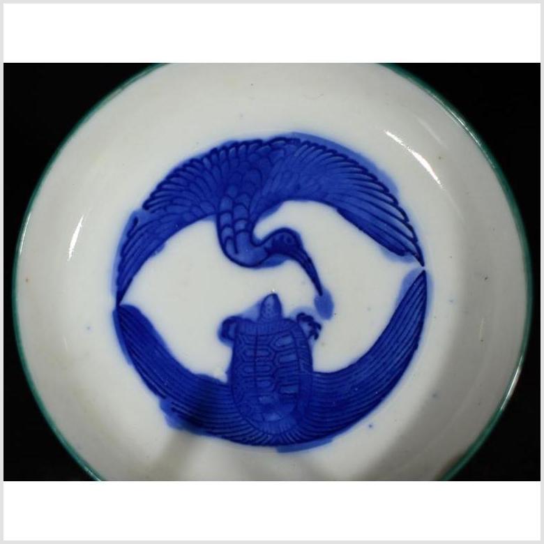 Antique Crane and Turtle Dish – Symbolic Embrace, Circular Layout-2. Asian & Chinese Furniture, Art, Antiques, Vintage Home Décor for sale at FEA Home