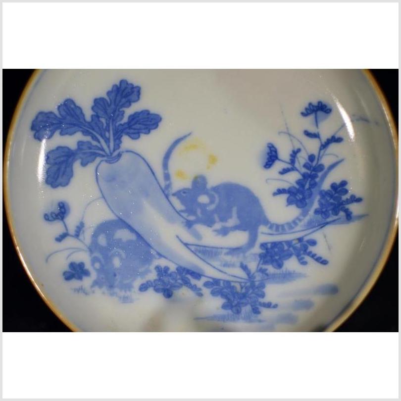 Antique Painted Dish – Mouse Duo with Radish, Garden Scene-2. Asian & Chinese Furniture, Art, Antiques, Vintage Home Décor for sale at FEA Home