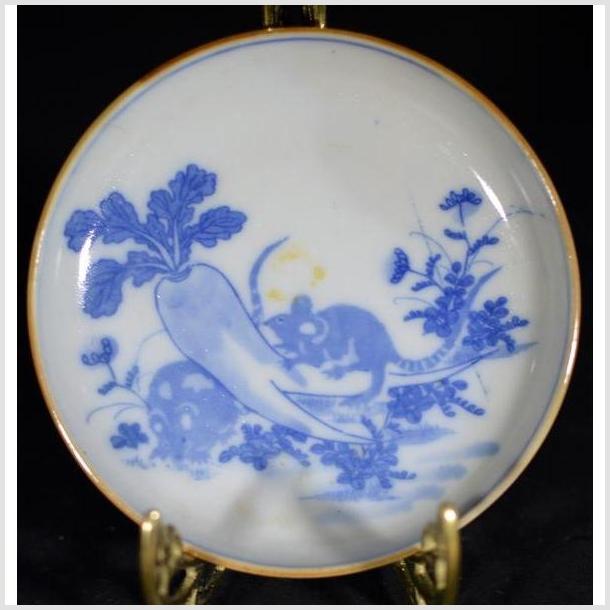 Antique Painted Dish – Mouse Duo with Radish, Garden Scene-1. Asian & Chinese Furniture, Art, Antiques, Vintage Home Décor for sale at FEA Home
