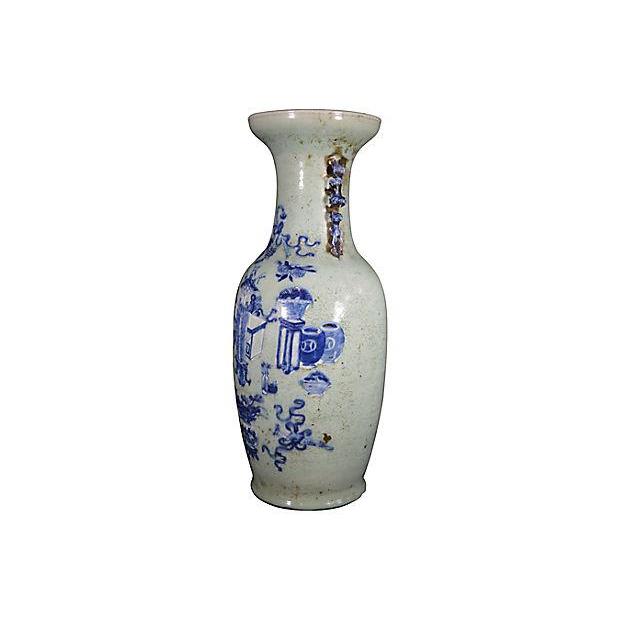Antique Chinese Hand-Painted Vase – Scholar's Implements, Pale Glaze-2. Asian & Chinese Furniture, Art, Antiques, Vintage Home Décor for sale at FEA Home