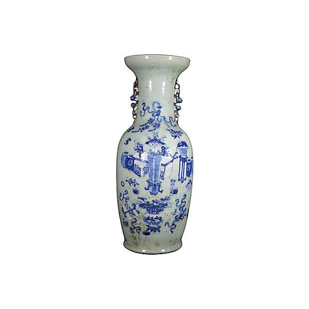 Antique Chinese Hand-Painted Vase – Scholar's Implements, Pale Glaze-1. Asian & Chinese Furniture, Art, Antiques, Vintage Home Décor for sale at FEA Home