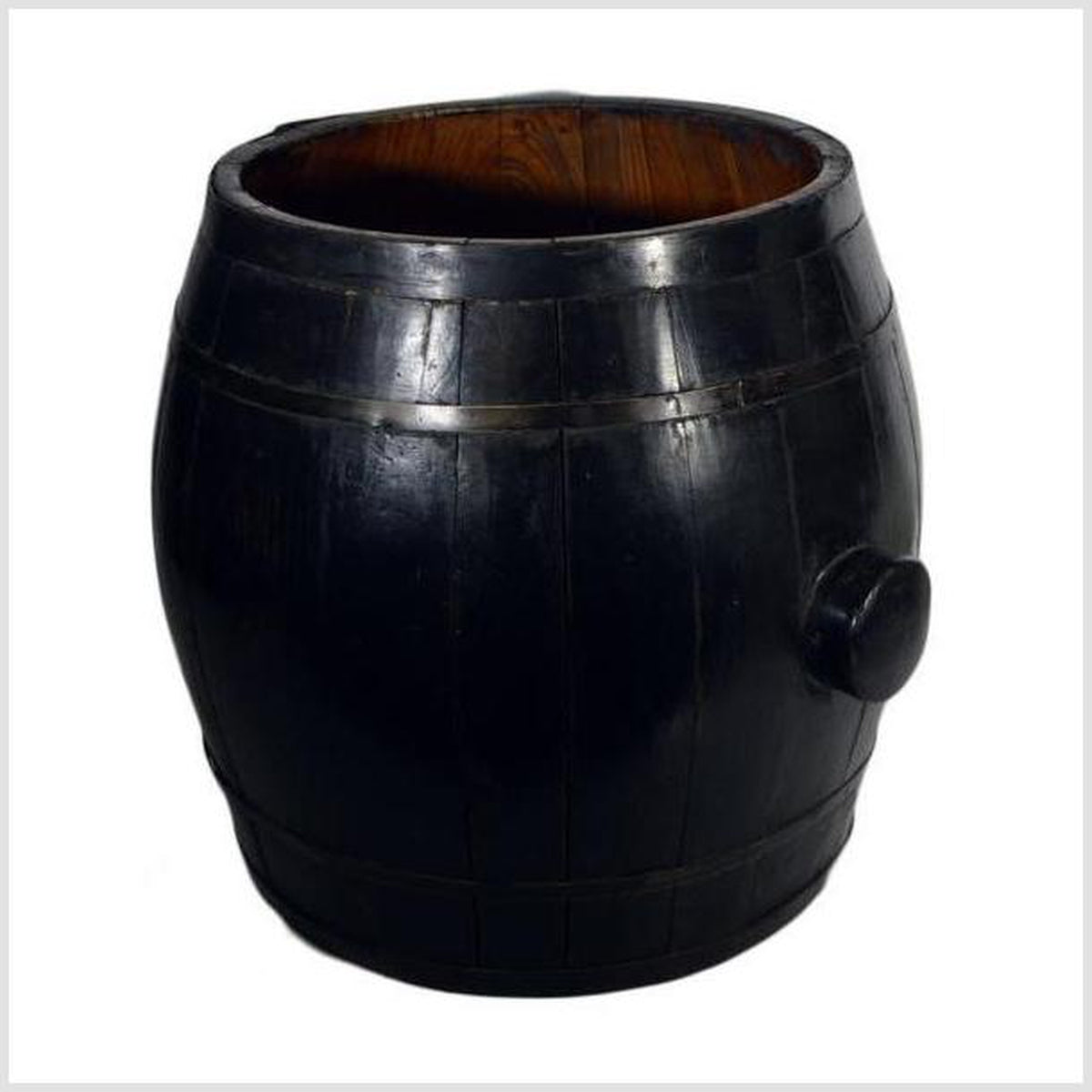 Antique Chinese Handmade Varnished Wood Grain Barrel from the 19th Century-3. Asian &amp; Chinese Furniture, Art, Antiques, Vintage Home Décor for sale at FEA Home