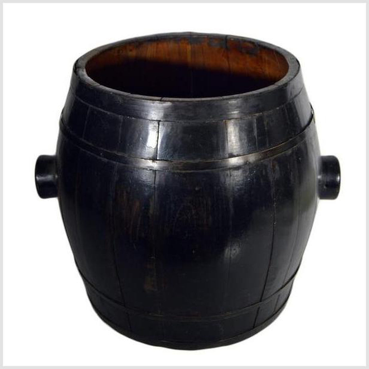 Antique Chinese Handmade Varnished Wood Grain Barrel from the 19th Century-1. Asian & Chinese Furniture, Art, Antiques, Vintage Home Décor for sale at FEA Home