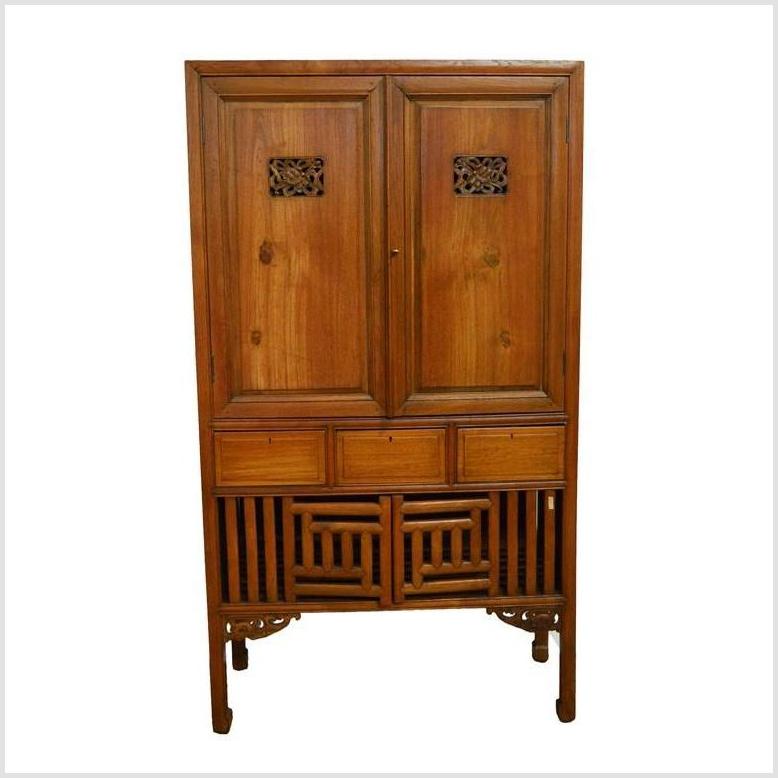Antique Chinese Kitchen Cabinet w/ Hand Carved Framework Design- Asian Antiques, Vintage Home Decor & Chinese Furniture - FEA Home