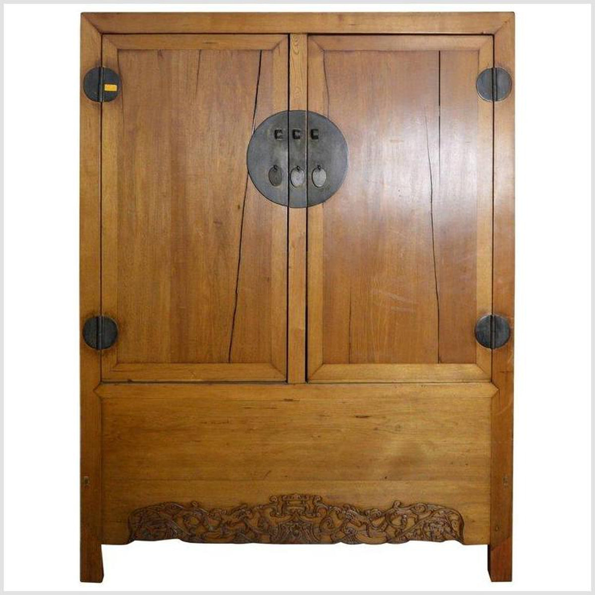Antique Chinese Lacquered Cabinet with Doors, Drawers and Brass Hardware-1. Asian & Chinese Furniture, Art, Antiques, Vintage Home Décor for sale at FEA Home