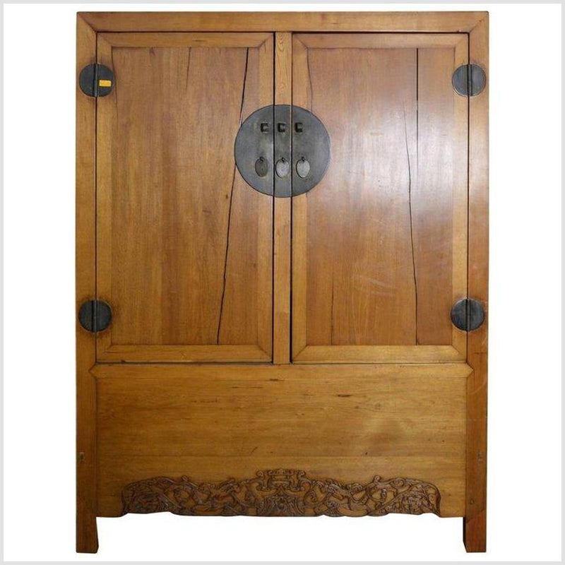 Antique Chinese Lacquered Cabinet with Doors, Drawers and Brass Hardware-YN5708-1. Asian & Chinese Furniture, Art, Antiques, Vintage Home Décor for sale at FEA Home