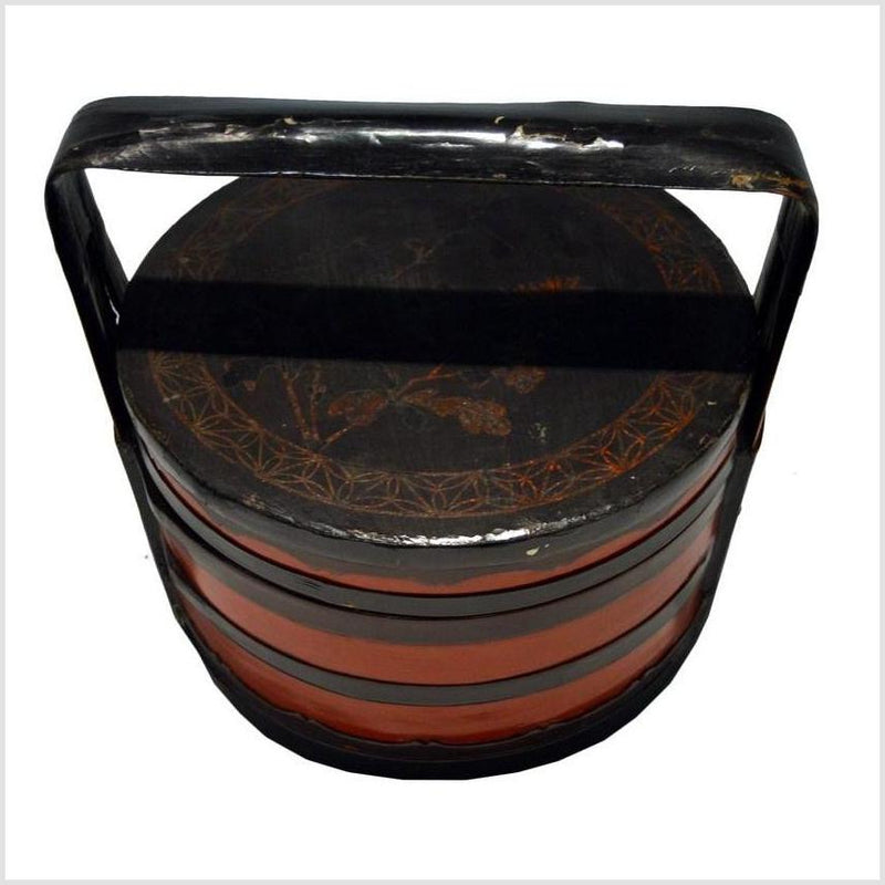 Antique Chinese Lacquered Food Basket 