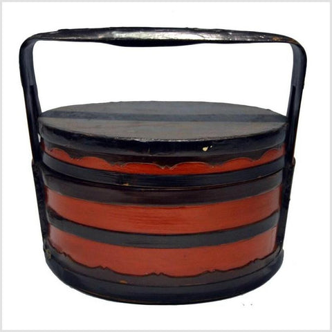 Antique Chinese Lacquered Food Basket- Asian Antiques, Vintage Home Decor & Chinese Furniture - FEA Home