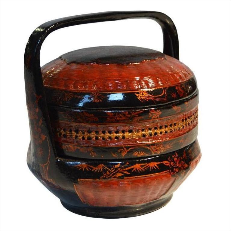 Antique Chinese Lacquered Lunch Box-7. Asian &amp; Chinese Furniture, Art, Antiques, Vintage Home Décor for sale at FEA Home