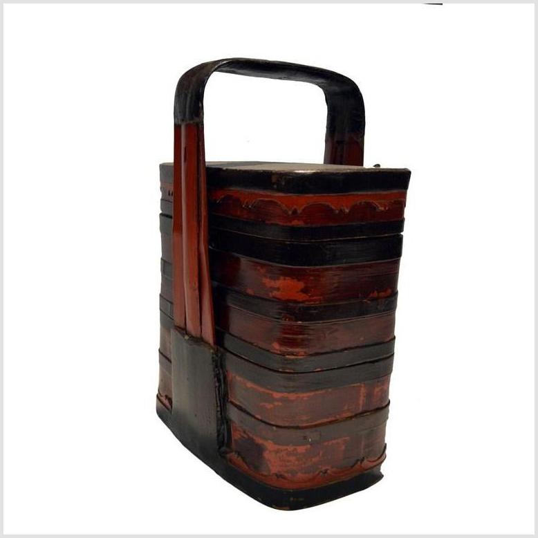 Antique Chinese Lacquered Tiered Food Basket-1. Asian & Chinese Furniture, Art, Antiques, Vintage Home Décor for sale at FEA Home