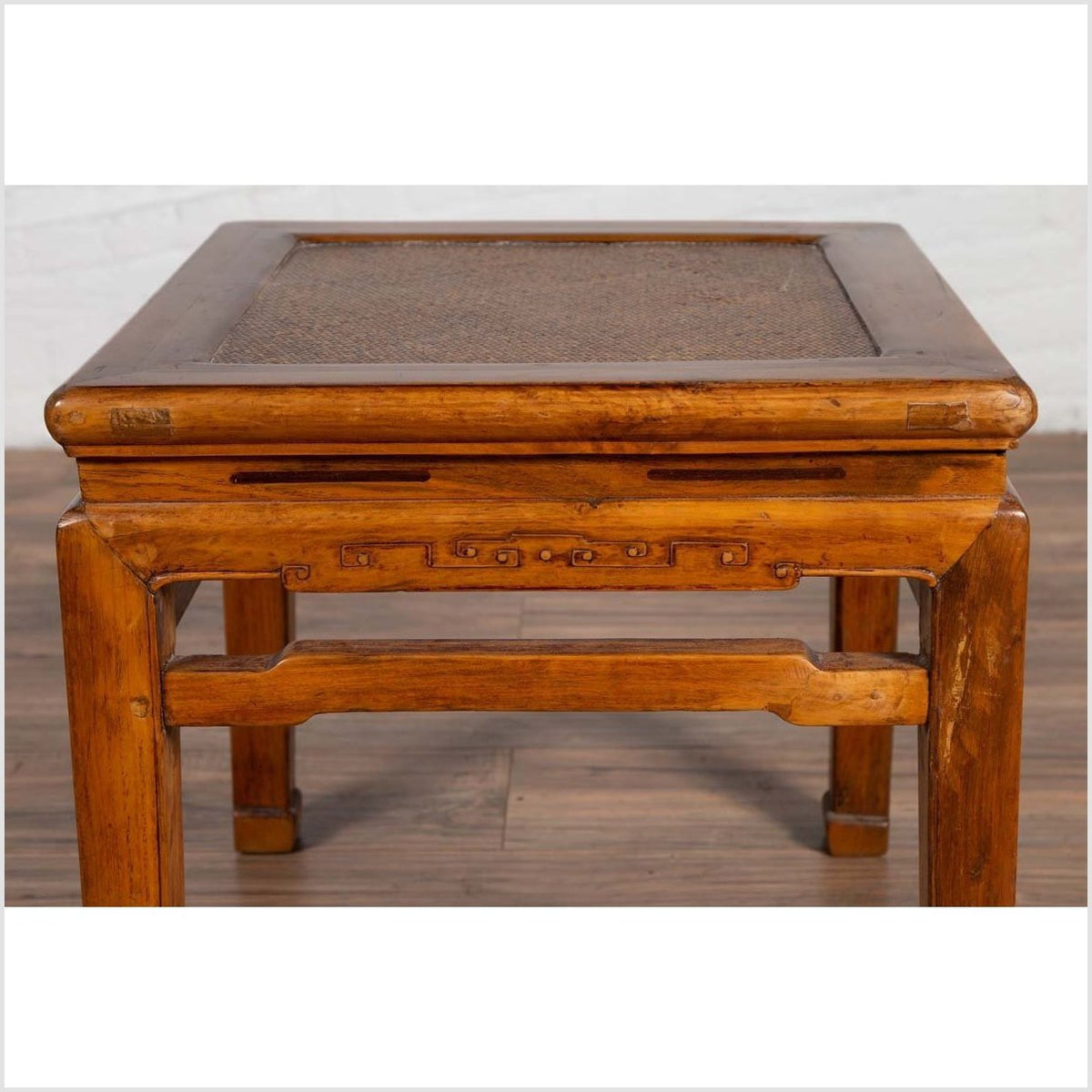 Antique Chinese Ming Style Elmwood Waisted Side Table with Horsehoof Legs-7. Asian &amp; Chinese Furniture, Art, Antiques, Vintage Home Décor for sale at FEA Home