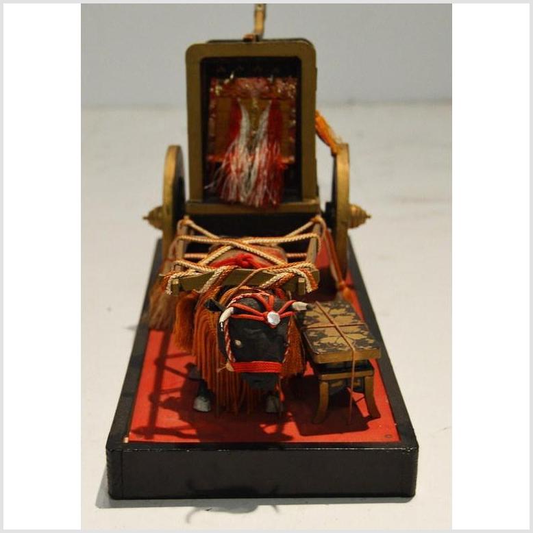 Antique Chinese Miniature Ceremonial Oxen Cart – Twin Oxen, Gold Floral Cartwork-3. Asian &amp; Chinese Furniture, Art, Antiques, Vintage Home Décor for sale at FEA Home