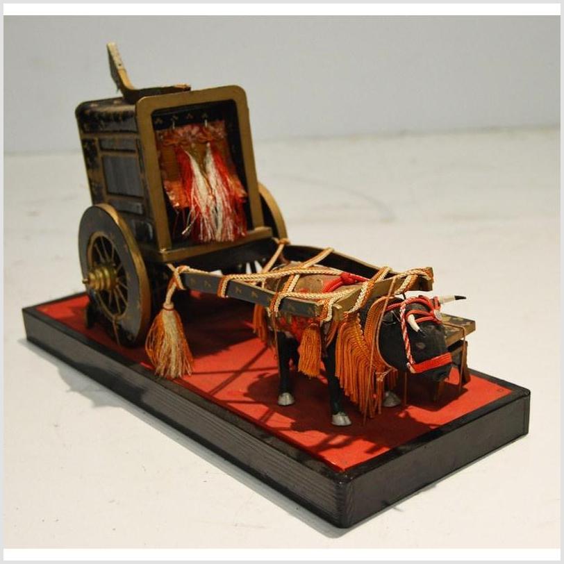Antique Chinese Miniature Ceremonial Oxen Cart – Twin Oxen, Gold Floral Cartwork-5. Asian &amp; Chinese Furniture, Art, Antiques, Vintage Home Décor for sale at FEA Home