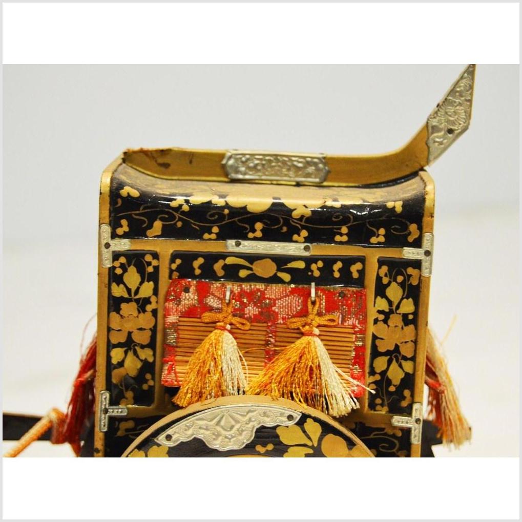 Antique Chinese Miniature Ceremonial Oxen Cart – Twin Oxen, Gold Floral Cartwork-8. Asian &amp; Chinese Furniture, Art, Antiques, Vintage Home Décor for sale at FEA Home