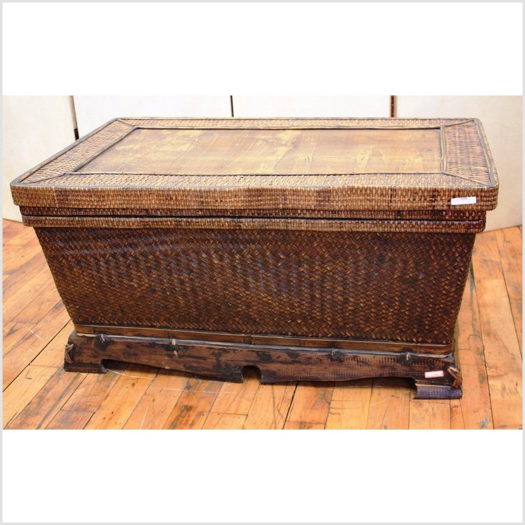 Antique Chinese Rattan Covered Chest-1. Asian & Chinese Furniture, Art, Antiques, Vintage Home Décor for sale at FEA Home