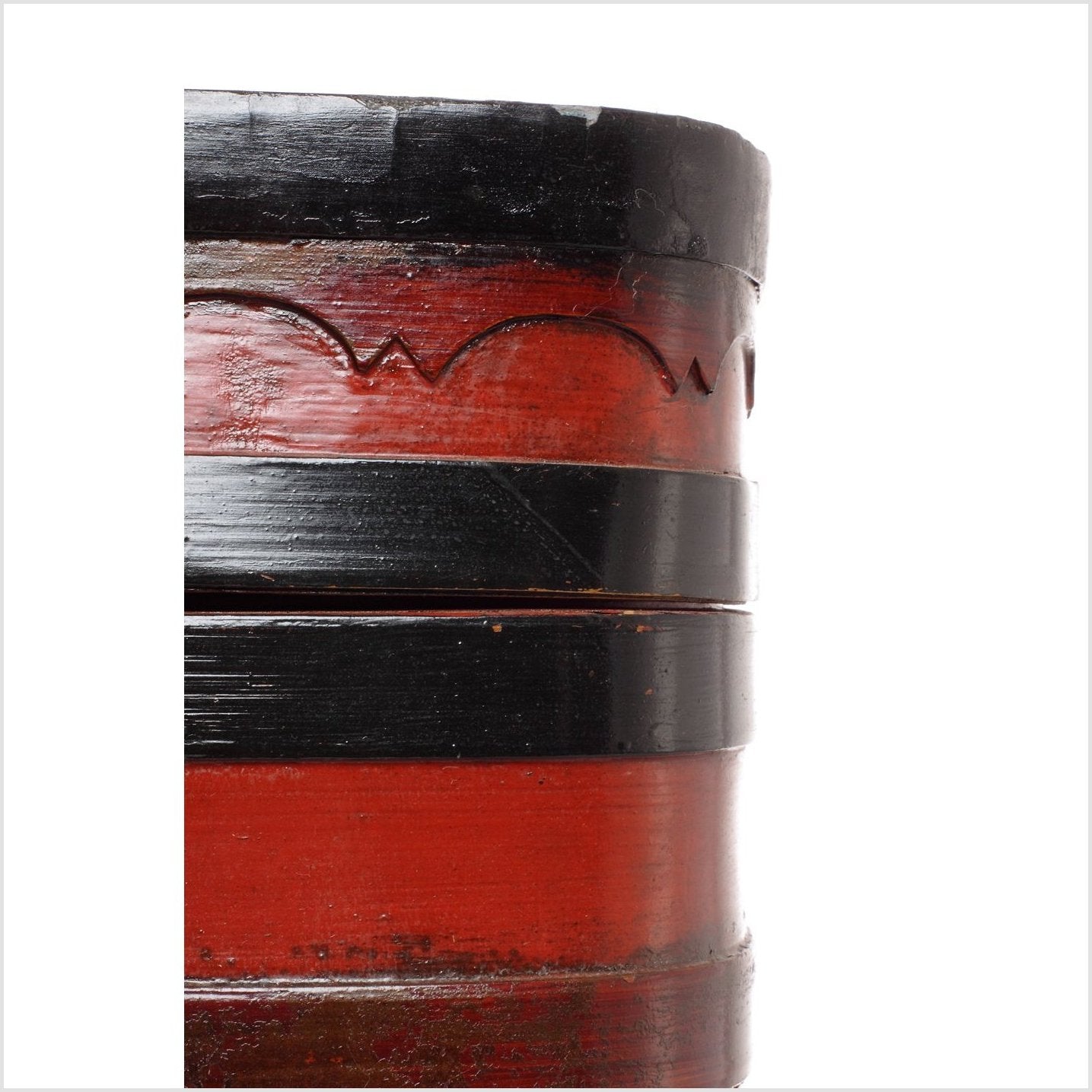 Antique Chinese Red & Black Basket-2. Asian & Chinese Furniture, Art, Antiques, Vintage Home Décor for sale at FEA Home