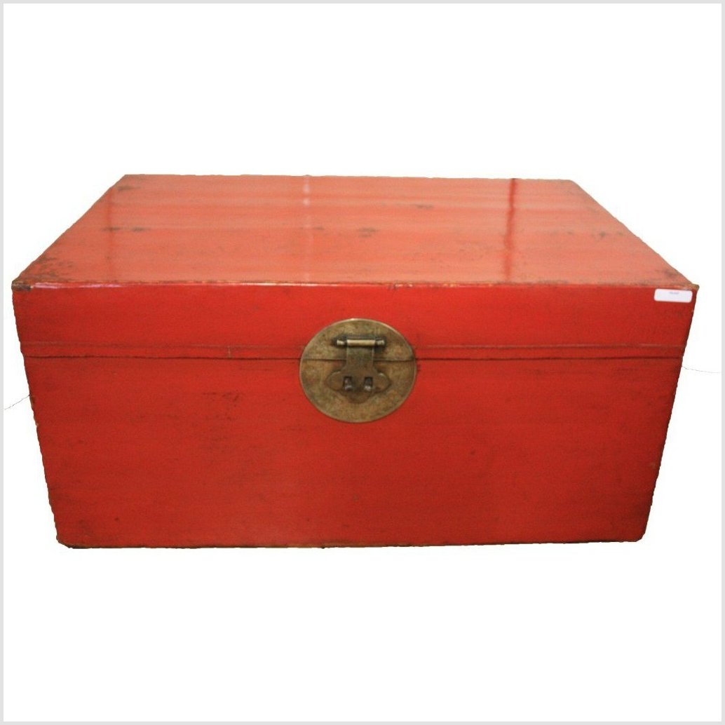 Antique Chinese Red Lacquer Blanket Chest-1. Asian & Chinese Furniture, Art, Antiques, Vintage Home Décor for sale at FEA Home