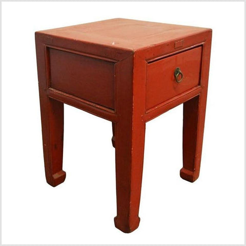 Antique Chinese Red Lacquer Side Table
