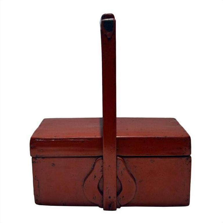 Antique Chinese Red Lacquer Wood Box-7. Asian &amp; Chinese Furniture, Art, Antiques, Vintage Home Décor for sale at FEA Home