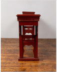 Antique Chinese Red Lacquered Console Table with Gilt Accents and Carved Apron-13. Asian & Chinese Furniture, Art, Antiques, Vintage Home Décor for sale at FEA Home