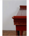 Antique Chinese Red Lacquered Console Table with Gilt Accents and Carved Apron-14. Asian & Chinese Furniture, Art, Antiques, Vintage Home Décor for sale at FEA Home