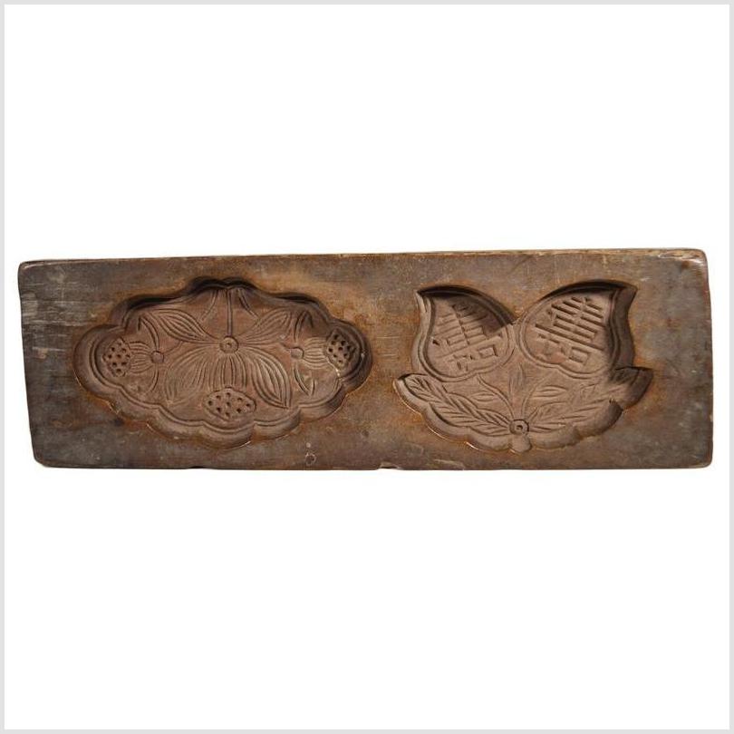 Antique Chinese Rice Mold – Lotus Symbol & Fu Bat Motif with Blessing Characters-1. Asian & Chinese Furniture, Art, Antiques, Vintage Home Décor for sale at FEA Home