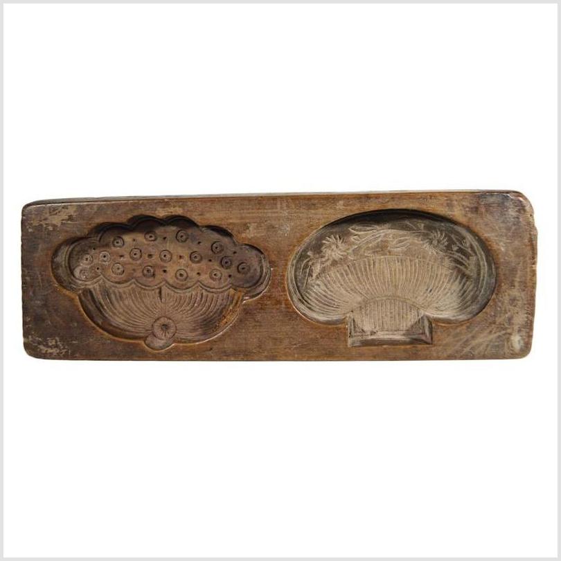 Antique Chinese Rice Mold – Grape Cluster & Floral Basket Motifs-1. Asian & Chinese Furniture, Art, Antiques, Vintage Home Décor for sale at FEA Home
