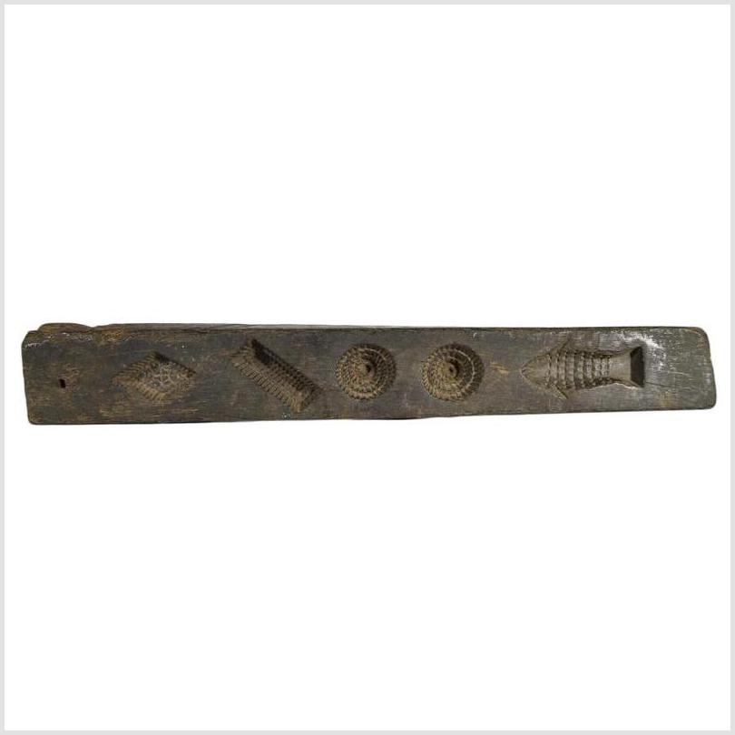 Antique Chinese Rice Mold – Coin, Fish & Diamond Cavities, Weathered Surface-1. Asian & Chinese Furniture, Art, Antiques, Vintage Home Décor for sale at FEA Home
