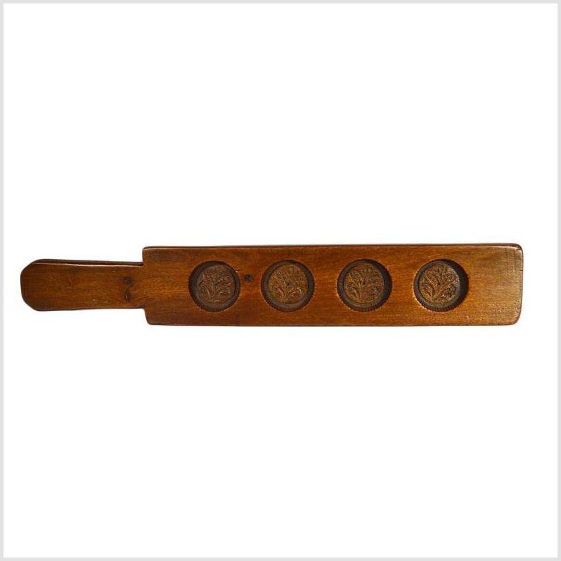 Antique Chinese Rice Mold – Five Leaf Bud Impressions, Symmetrical Floral Motif-1. Asian & Chinese Furniture, Art, Antiques, Vintage Home Décor for sale at FEA Home