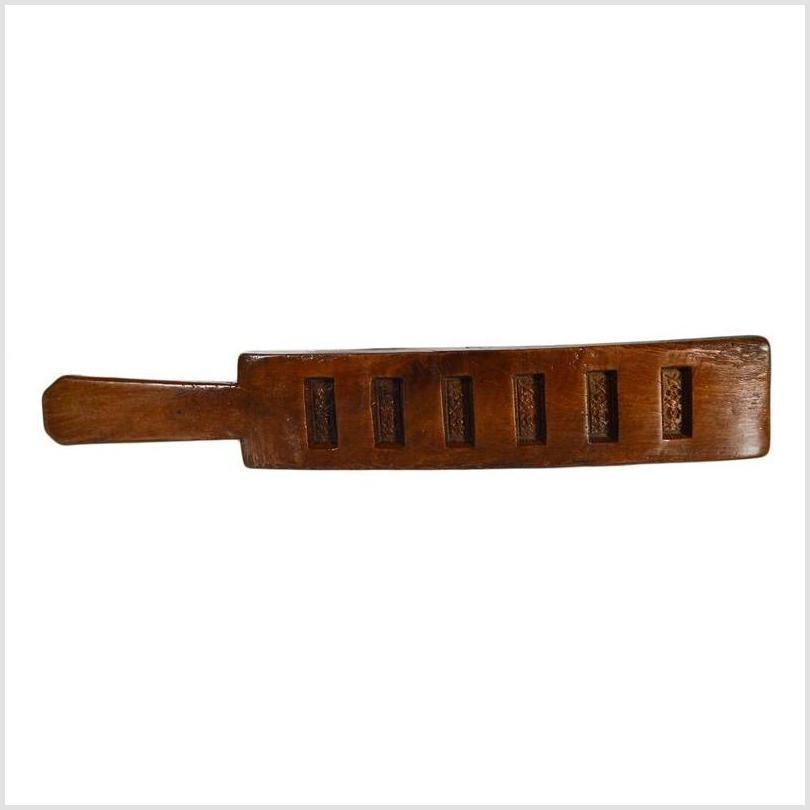 Antique Chinese Rice Mold – Six Rectangular Seal Carvings, Dark Finish-1. Asian & Chinese Furniture, Art, Antiques, Vintage Home Décor for sale at FEA Home