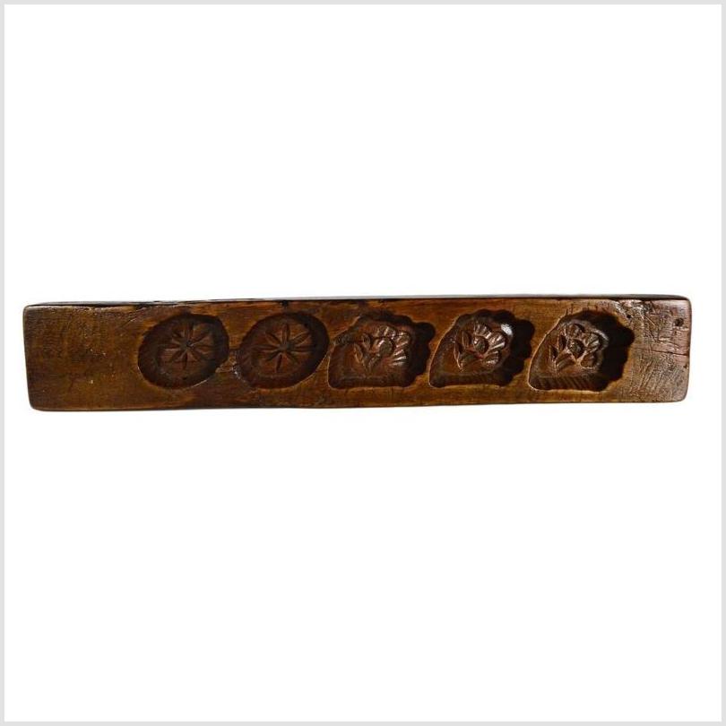 Antique Chinese Rice Mold – Mixed Symbol Carvings, Five-Cavity Block-1. Asian & Chinese Furniture, Art, Antiques, Vintage Home Décor for sale at FEA Home