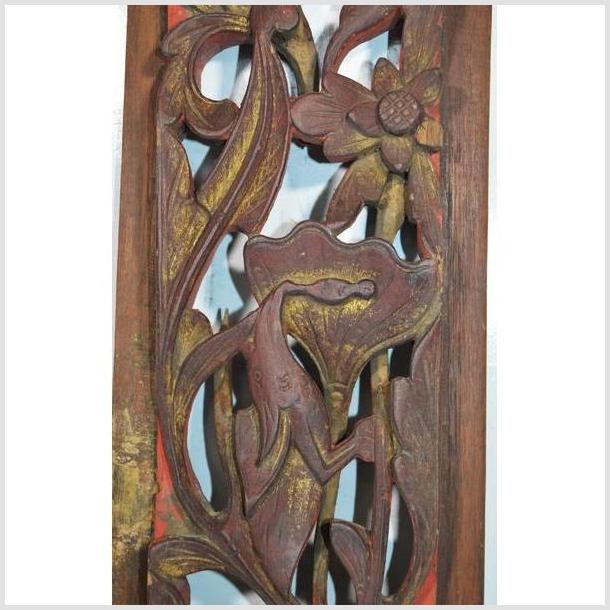 Antique Chinese Carving – Vertical Peony Spray-3. Asian &amp; Chinese Furniture, Art, Antiques, Vintage Home Décor for sale at FEA Home