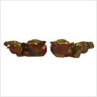 Antique Chinese Temple Carvings (Pair), Dragon Shape