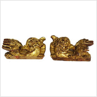 Antique Chinese Temple Carvings (Pair), Dragon Shape