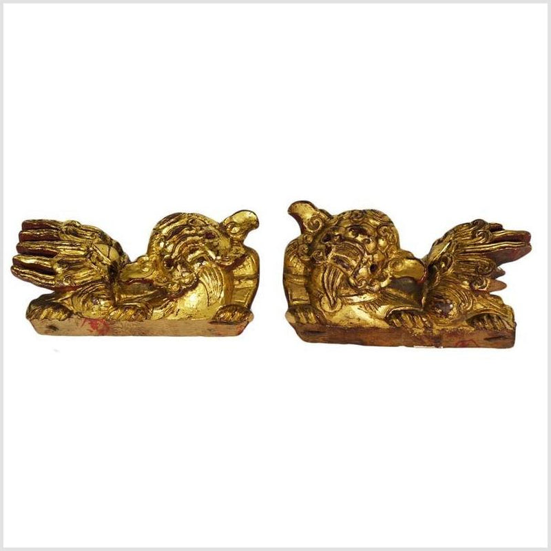 Antique Chinese Temple Carvings (Pair), Dragon Shape-YN4494-1. Asian & Chinese Furniture, Art, Antiques, Vintage Home Décor for sale at FEA Home