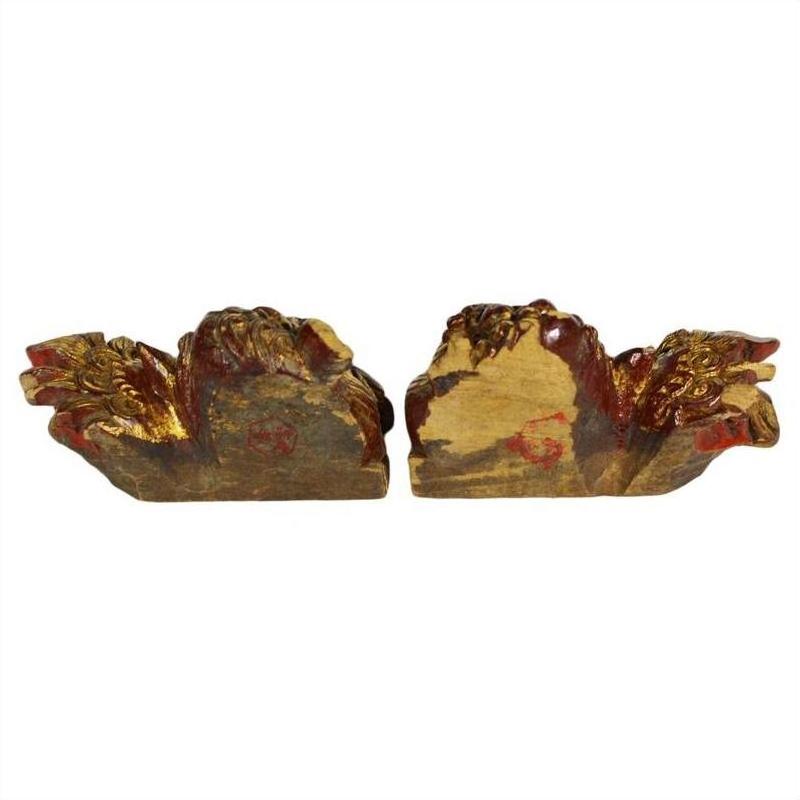 Antique Chinese Temple Carvings (Pair), Dragon Shape-8. Asian &amp; Chinese Furniture, Art, Antiques, Vintage Home Décor for sale at FEA Home