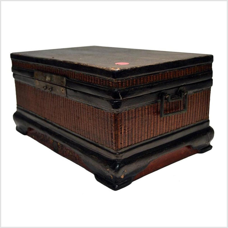 Antique Chinese Wood & Rattan Box- Asian Antiques, Vintage Home Decor & Chinese Furniture - FEA Home