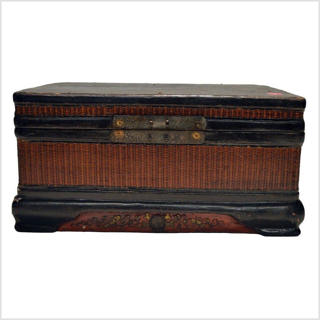 Antique Chinese Wood &amp; Rattan Box-5. Asian &amp; Chinese Furniture, Art, Antiques, Vintage Home Décor for sale at FEA Home