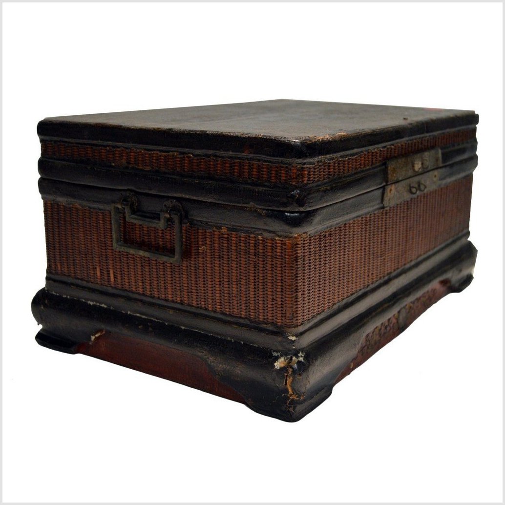 Antique Chinese Wood & Rattan Box-2. Asian & Chinese Furniture, Art, Antiques, Vintage Home Décor for sale at FEA Home