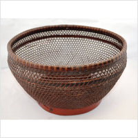 Antique Chinese Woven Rattan Storage Basket