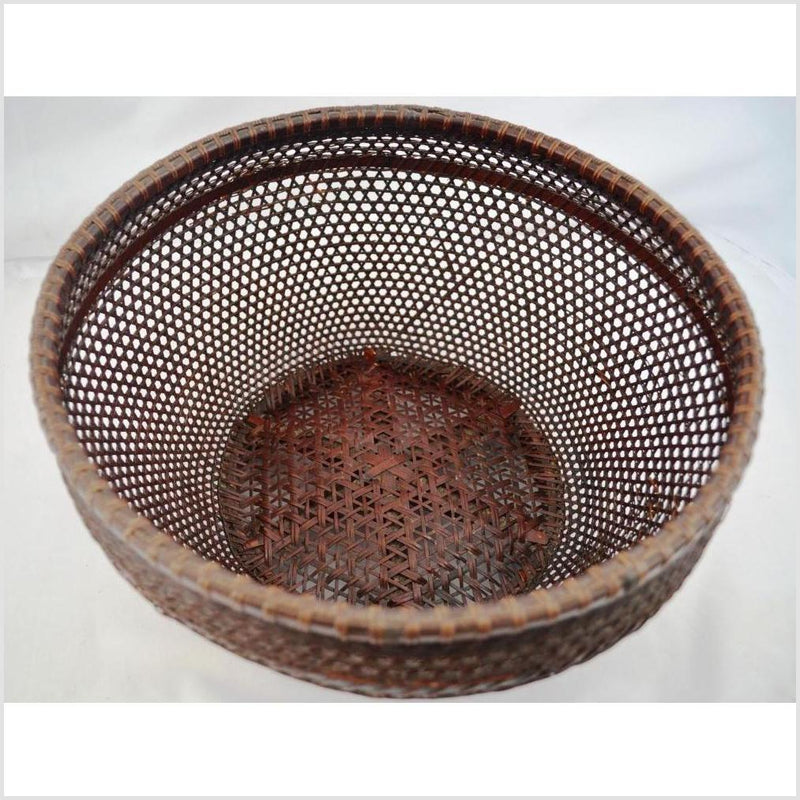 Antique Chinese Woven Rattan Storage Basket- Asian Antiques, Vintage Home Decor & Chinese Furniture - FEA Home