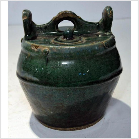 Glazed Antique Green Ceramic Pitcher-YN3501-4. Asian & Chinese Furniture, Art, Antiques, Vintage Home Décor for sale at FEA Home