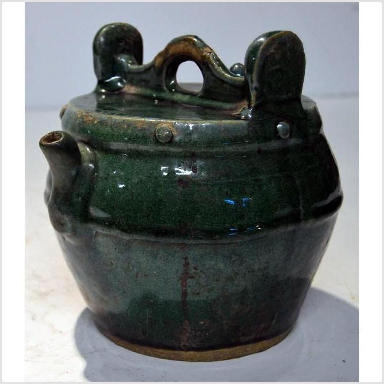Antique Green Glaze Ceramic Pitcher- Asian Antiques, Vintage Home Decor & Chinese Furniture - FEA Home